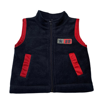 Boys Target, vintage navy fleece zip up vest, EUC, size 000,  
