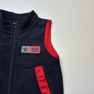 Boys Target, vintage navy fleece zip up vest, EUC, size 000,  