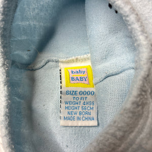 Unisex Baby Baby, vintage fleece footed leggings / bottoms, FUC, size 0000,  
