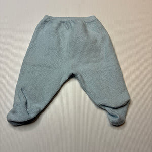 Unisex Baby Baby, vintage fleece footed leggings / bottoms, FUC, size 0000,  