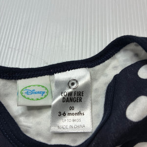 Unisex Disney, Mickey Mouse navy cotton bodysuit / romper, FUC, size 00,  