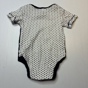 Unisex Disney, Mickey Mouse navy cotton bodysuit / romper, FUC, size 00,  