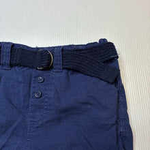 Load image into Gallery viewer, Boys H&amp;M, navy lightweight cotton shorts, adjustable, GUC, size 1,  