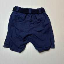 Load image into Gallery viewer, Boys H&amp;M, navy lightweight cotton shorts, adjustable, GUC, size 1,  