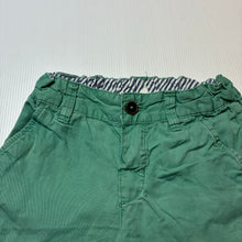 Load image into Gallery viewer, Boys H&amp;M, green cotton shorts, adjustable, GUC, size 1,  