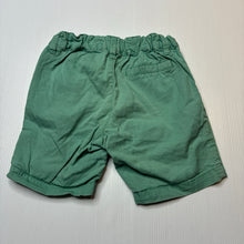 Load image into Gallery viewer, Boys H&amp;M, green cotton shorts, adjustable, GUC, size 1,  