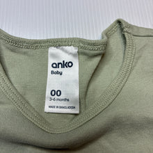 Load image into Gallery viewer, Unisex Anko, green cotton singletsuit / romper, GUC, size 00,  