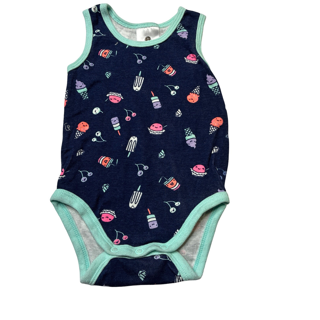 Girls Dymples, cotton singletsuit / romper, ice cream, EUC, size 00,  