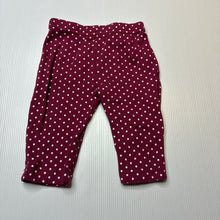 Load image into Gallery viewer, Girls HB, spotted cotton leggings / bottoms, elasticated, EUC, size 000,  