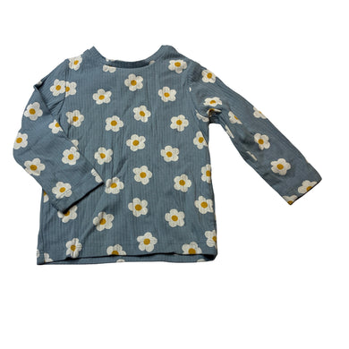 Girls KID, ribbed stretchy floral long sleeve top, GUC, size 1,  