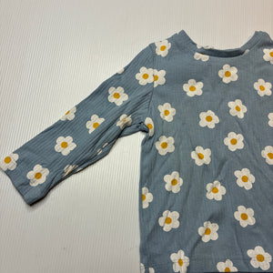 Girls KID, ribbed stretchy floral long sleeve top, GUC, size 1,  