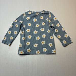 Girls KID, ribbed stretchy floral long sleeve top, GUC, size 1,  