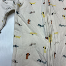 Load image into Gallery viewer, Unisex Target, stretchy zip coverall / romper, dogs, GUC, size 00,  