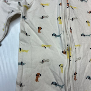 Unisex Target, stretchy zip coverall / romper, dogs, GUC, size 00,  