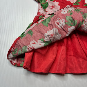 Girls Carters, lined lightweight floral cotton dress, EUC, size 0, L: 40cm