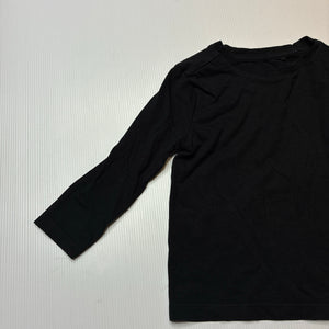 Unisex Anko, black cotton long sleeve tee / top, EUC, size 2,  