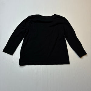 Unisex Anko, black cotton long sleeve tee / top, EUC, size 2,  