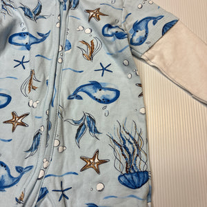 Unisex KIDDING AROUND, stretchy zip coverall / romper, EUC, size 000,  