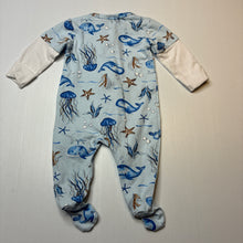 Load image into Gallery viewer, Unisex KIDDING AROUND, stretchy zip coverall / romper, EUC, size 000,  