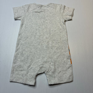 Boys Anko, grey cotton romper, tiger, EUC, size 00,  