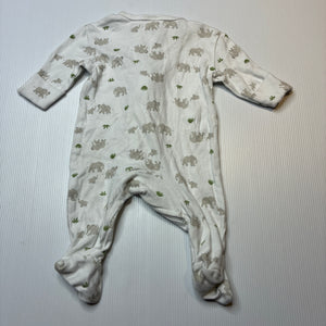 Unisex Dymples, organic cotton zip coverall / romper, FUC, size 0000,  
