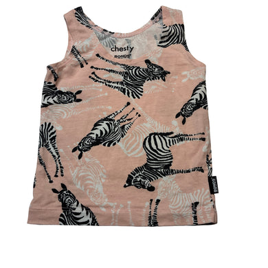 Girls Bonds, stretchy chesty singlet top, zebras, FUC, size 00,  