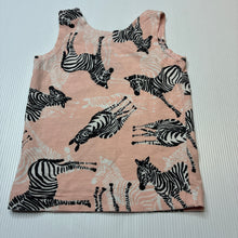 Load image into Gallery viewer, Girls Bonds, stretchy chesty singlet top, zebras, FUC, size 00,  