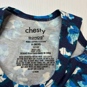 Unisex Bonds, stretchy chesty singlet top, GUC, size 000,  