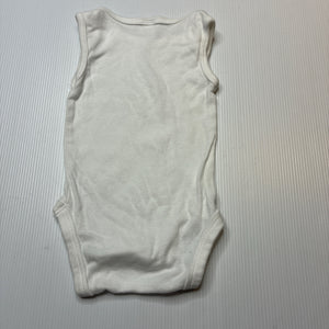 Unisex Anko, white cotton singletsuit / romper, EUC, size 000,  