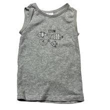 Load image into Gallery viewer, Unisex Target, grey cotton singlet top, fish, EUC, size 00,  