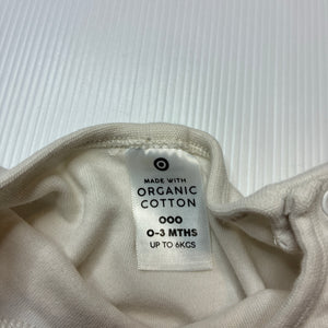 Unisex Target, organic cotton bodysuit / romper, GUC, size 000,  