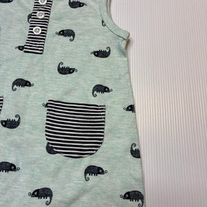 Boys Kids & Co, lightweight romper, chameleons, FUC, size 000,  