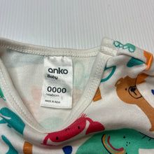 Load image into Gallery viewer, Unisex Anko, colourful cotton bodysuit / romper, EUC, size 0000,  