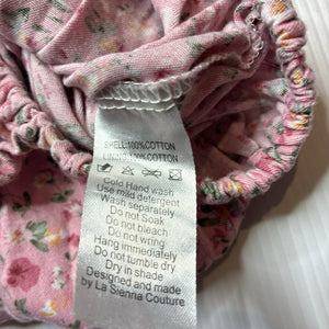 Girls La Sienna Couture, floral cotton ruffle romper, GUC, size 0,  