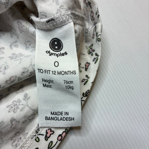 Girls Dymples, stretchy organic cotton blend floral top, EUC, size 0,  