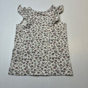 Girls Dymples, stretchy organic cotton blend floral top, EUC, size 0,  