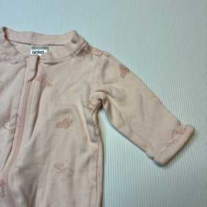 Girls Anko, cotton zip coverall / romper, EUC, size 0000,  