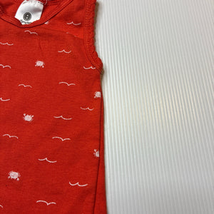 Unisex Dymples, cotton singlet top, crabs, GUC, size 0000,  