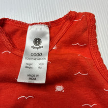 Load image into Gallery viewer, Unisex Dymples, cotton singlet top, crabs, GUC, size 0000,  