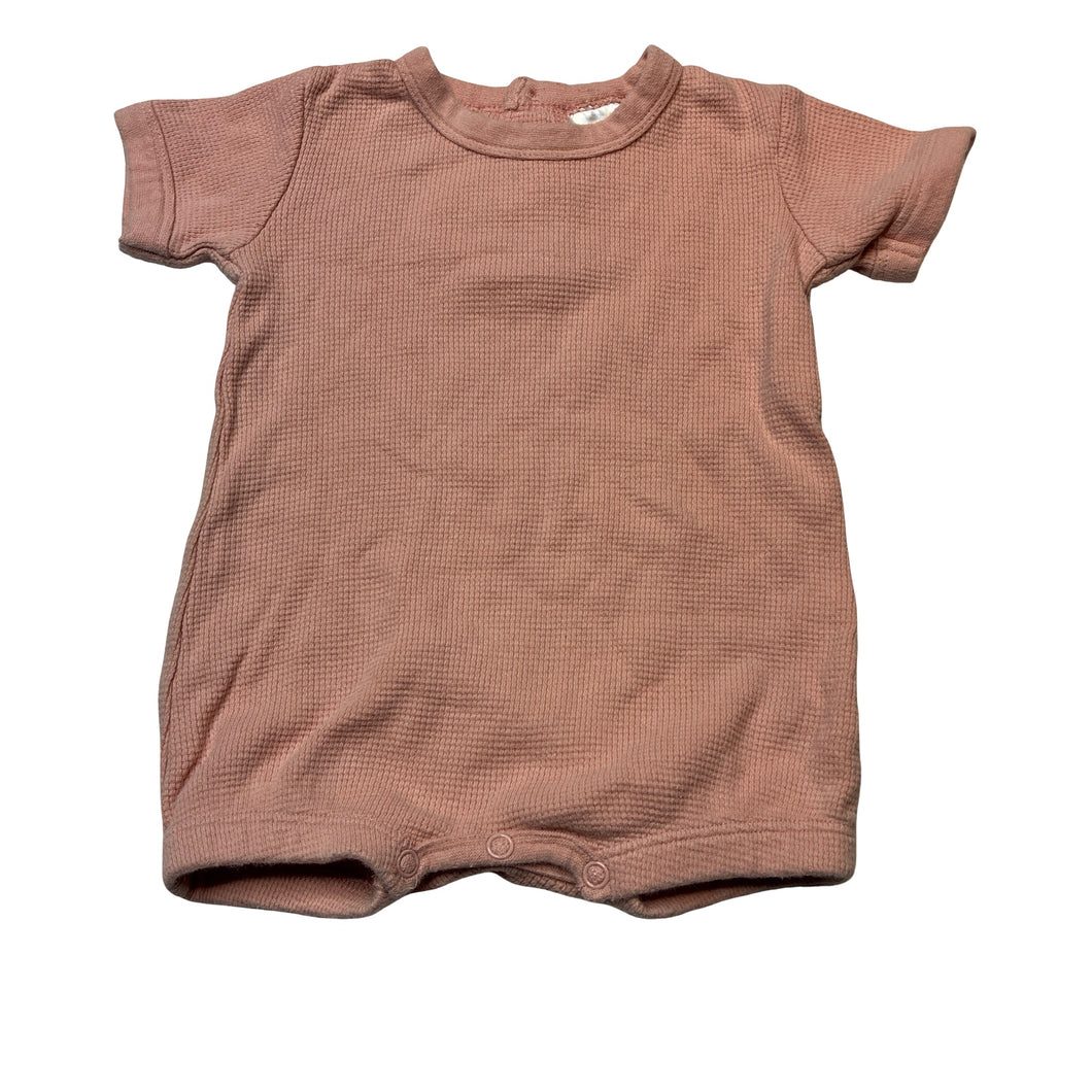 Girls Baby Berry, pink waffle cotton romper, GUC, size 000,  