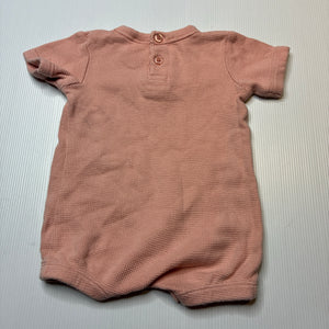 Girls Baby Berry, pink waffle cotton romper, GUC, size 000,  