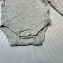 Load image into Gallery viewer, Unisex Baby Berry, grey cotton bodysuit / romper, EUC, size 0000,  