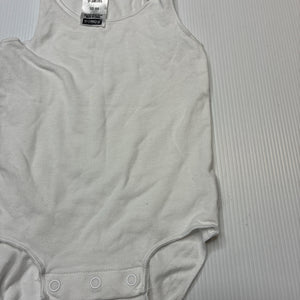Unisex Bonds, white stretchy singletsuit romper, EUC, size 000,  