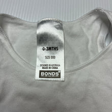 Load image into Gallery viewer, Unisex Bonds, white stretchy singletsuit romper, EUC, size 000,  