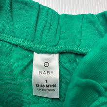 Load image into Gallery viewer, Unisex Target, green cotton shorts, elasticated, EUC, size 1,  