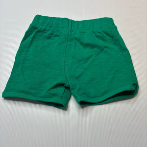Unisex Target, green cotton shorts, elasticated, EUC, size 1,  