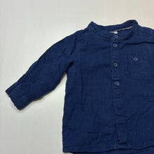 Load image into Gallery viewer, Boys H&amp;M, blue linen / cotton long sleeve shirt, FUC, size 00,  