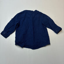 Load image into Gallery viewer, Boys H&amp;M, blue linen / cotton long sleeve shirt, FUC, size 00,  