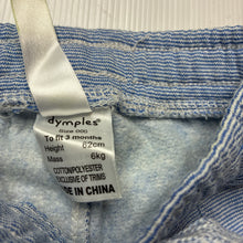 Load image into Gallery viewer, Boys Dymples, fleece lined pants / bottoms, elasticated, EUC, size 000,  