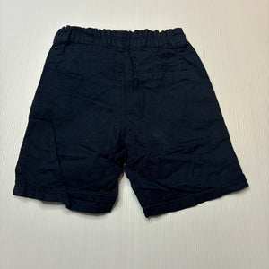 Boys H&M, navy cotton shorts, adjustable, EUC, size 1-2,  